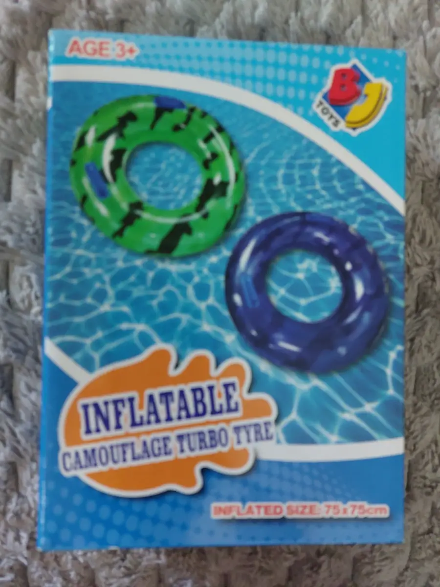 BJ Toys Inflatable Camouflage Turbo Tyre 75X75cm Pool Float New Fast Dispatch UK
