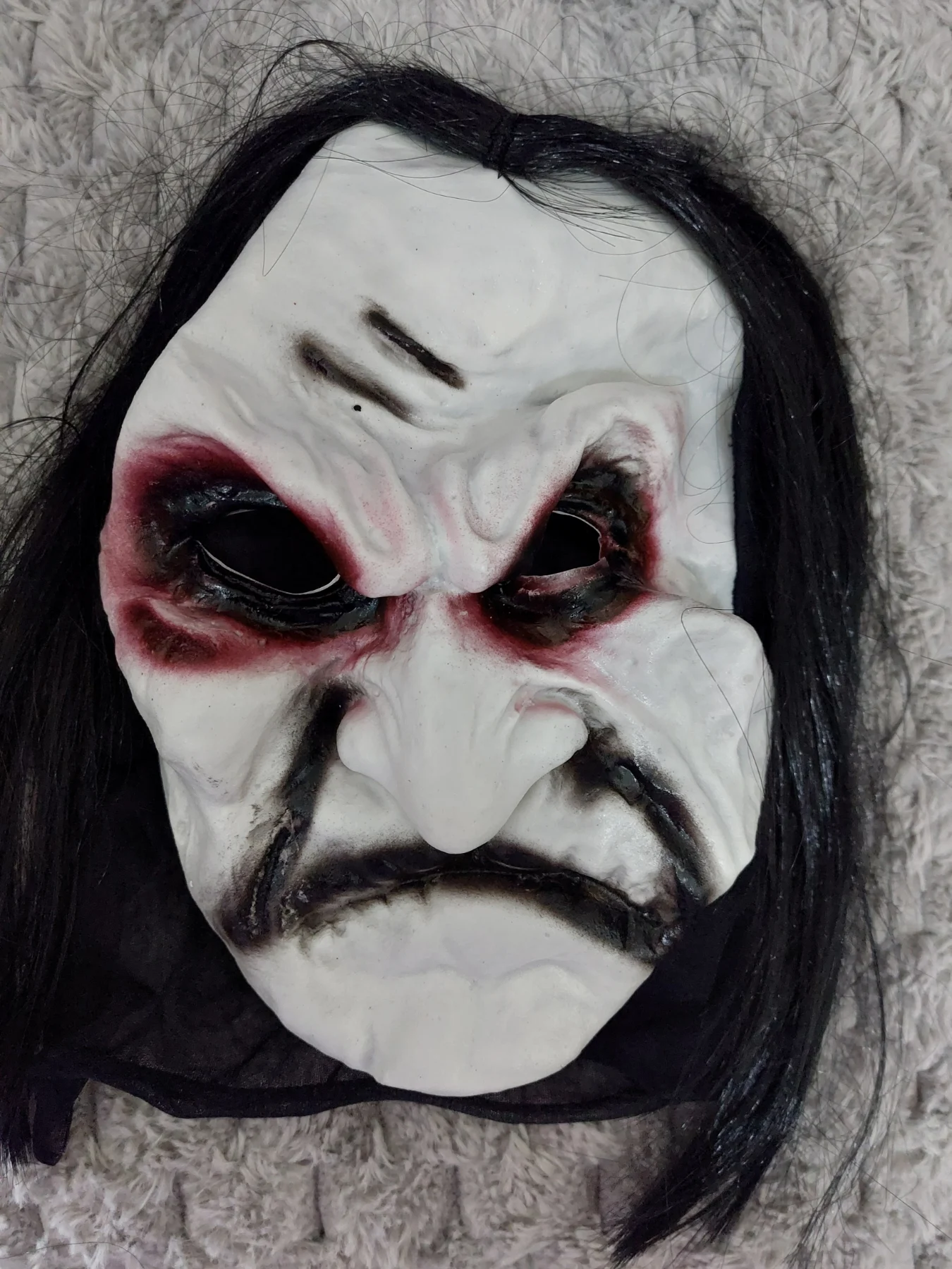 Witch Mask for Halloween Full Head with Hair Headgear Fancy Dress Costume