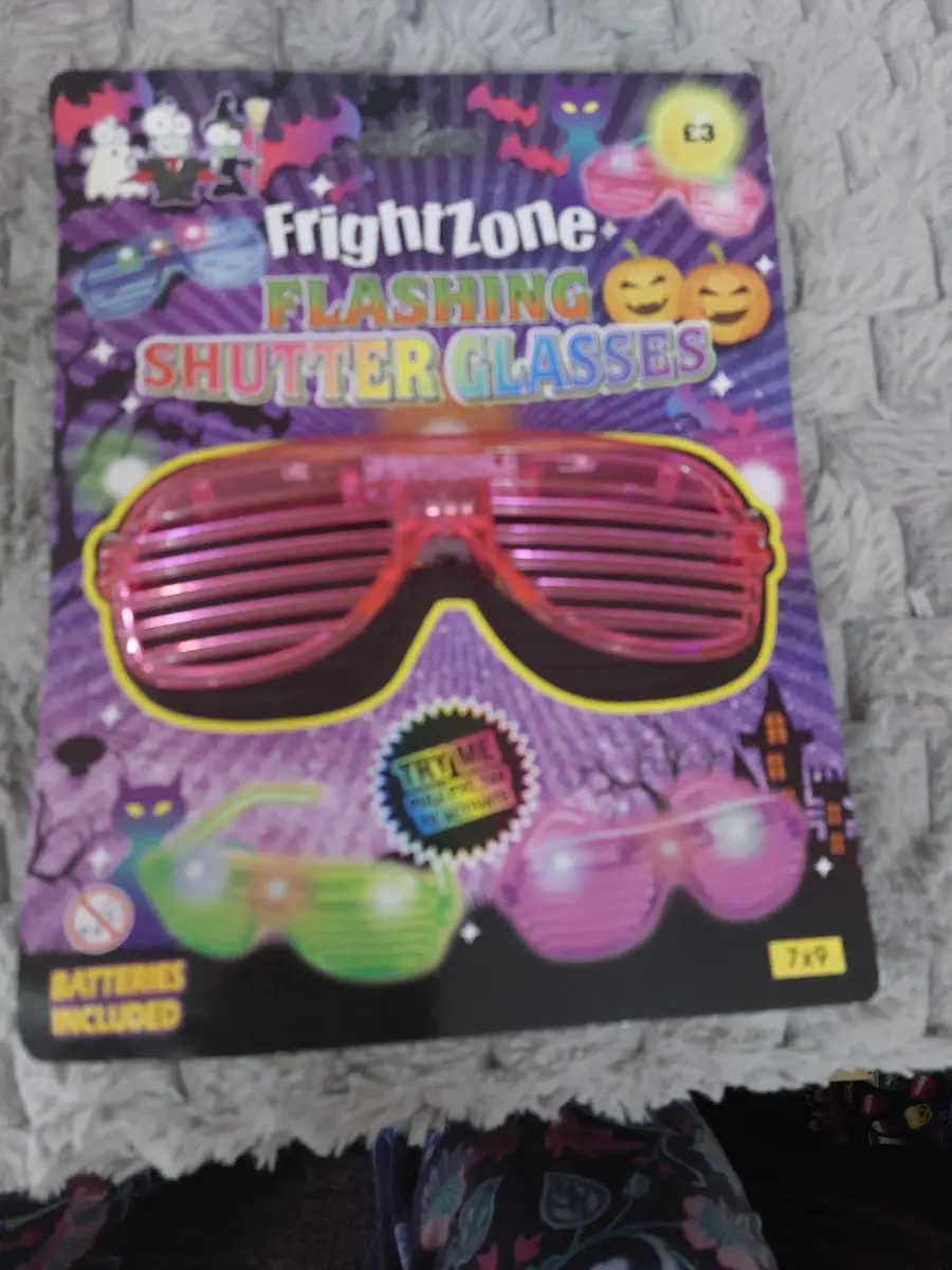 FrightZone Pink Shutter Glasses Halloween Party Fancy Dress Costume Accessory