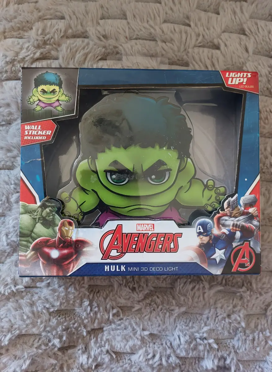 Marvel Avengers Hulk Mini 3D Deco Light Wall Stickers Included Brand New Sealed