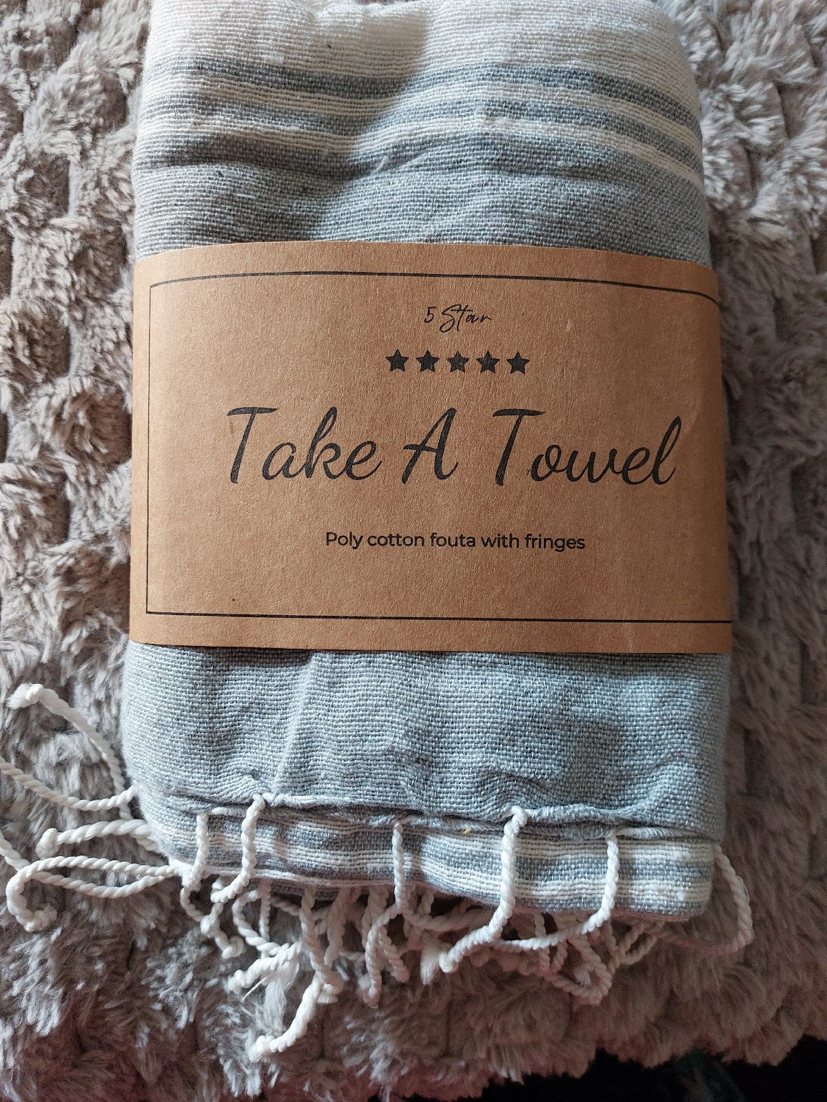 5 Star Take A Towel Grey Beach Towel 100cm x 180cm Brand New Polycotton Summer