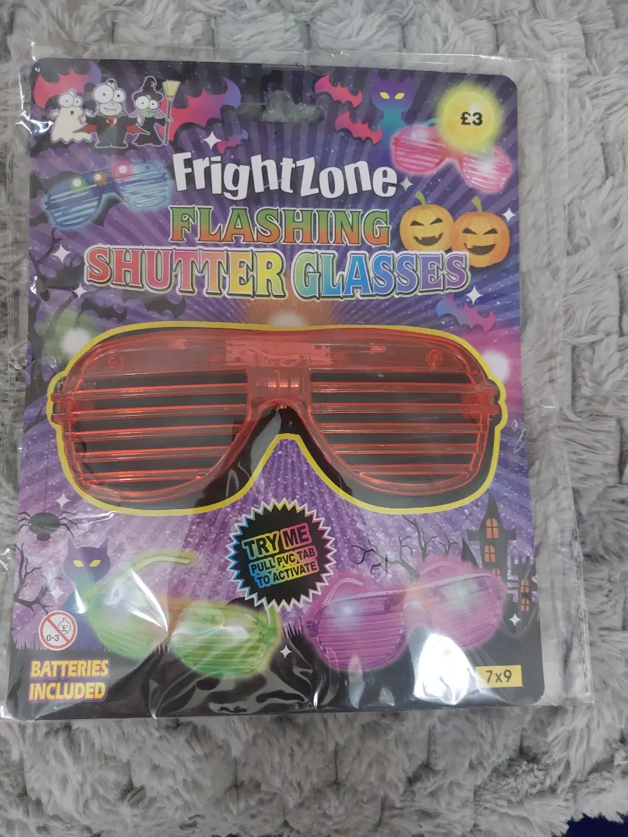 FrightZone Red Shutter Glasses Halloween Party Costume Accessory New