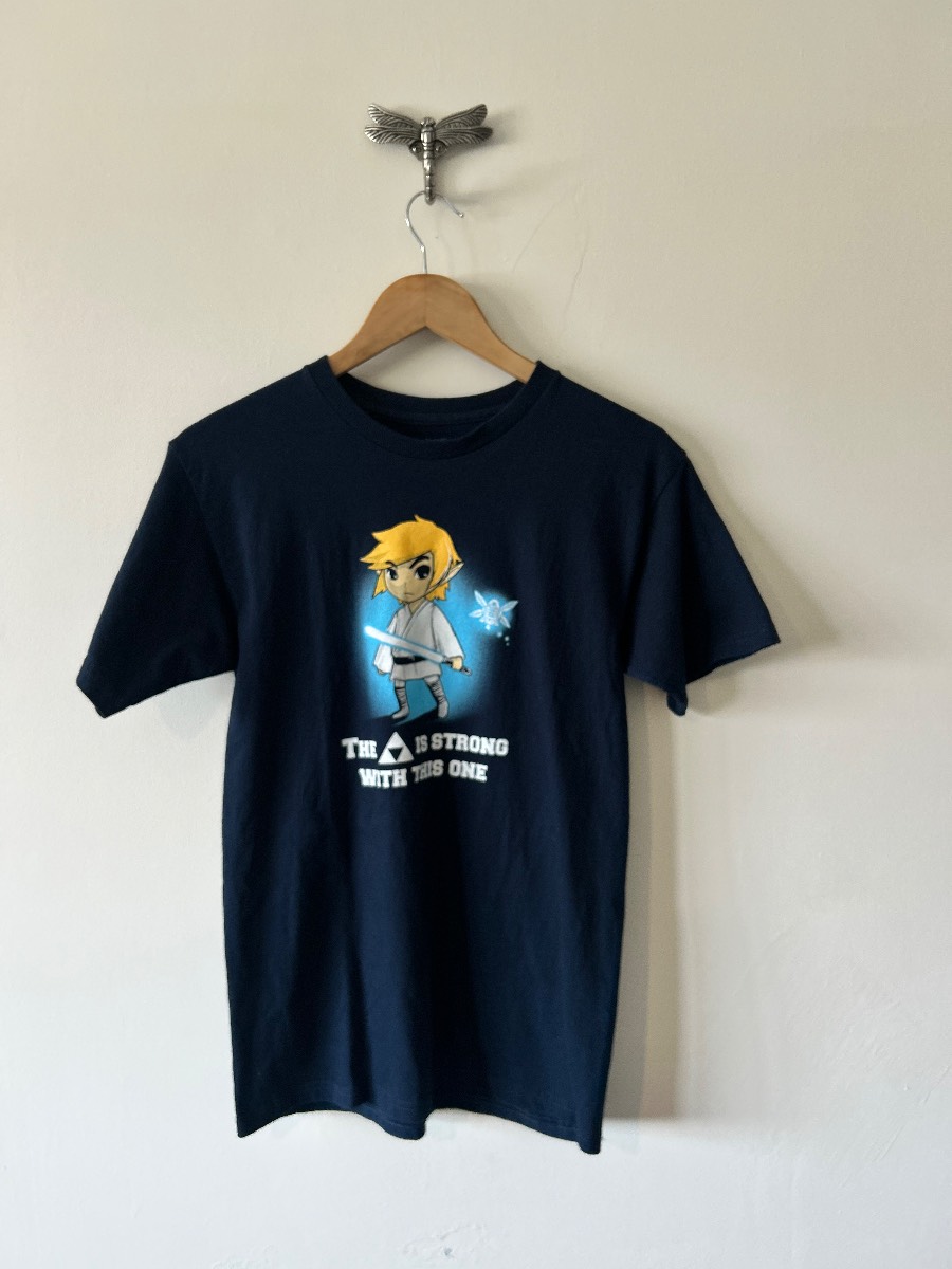 🔥 TeeFury Zelda x Star Wars Mashup Graphic T-Shirt | Small | Navy