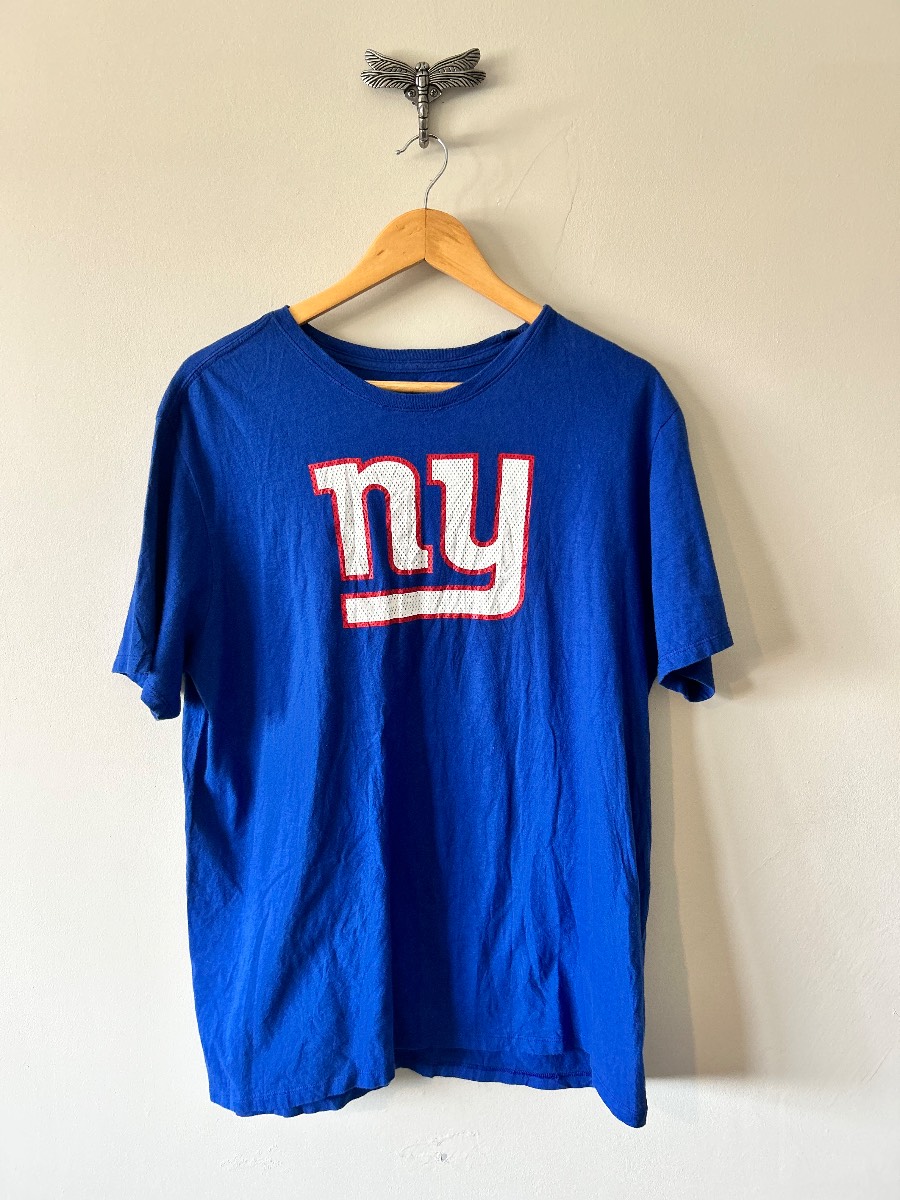 Nike NFL New York Giants T Shirt XL Blue NY Logo Football Sportswear Tee