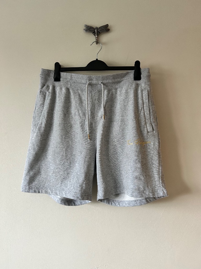 True Religion Grey Jogger Shorts XL Gold Logo Streetwear