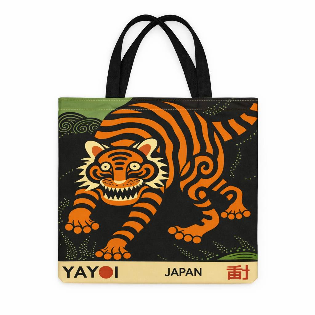 Japanese pop-art printed Tiger Tote Bag