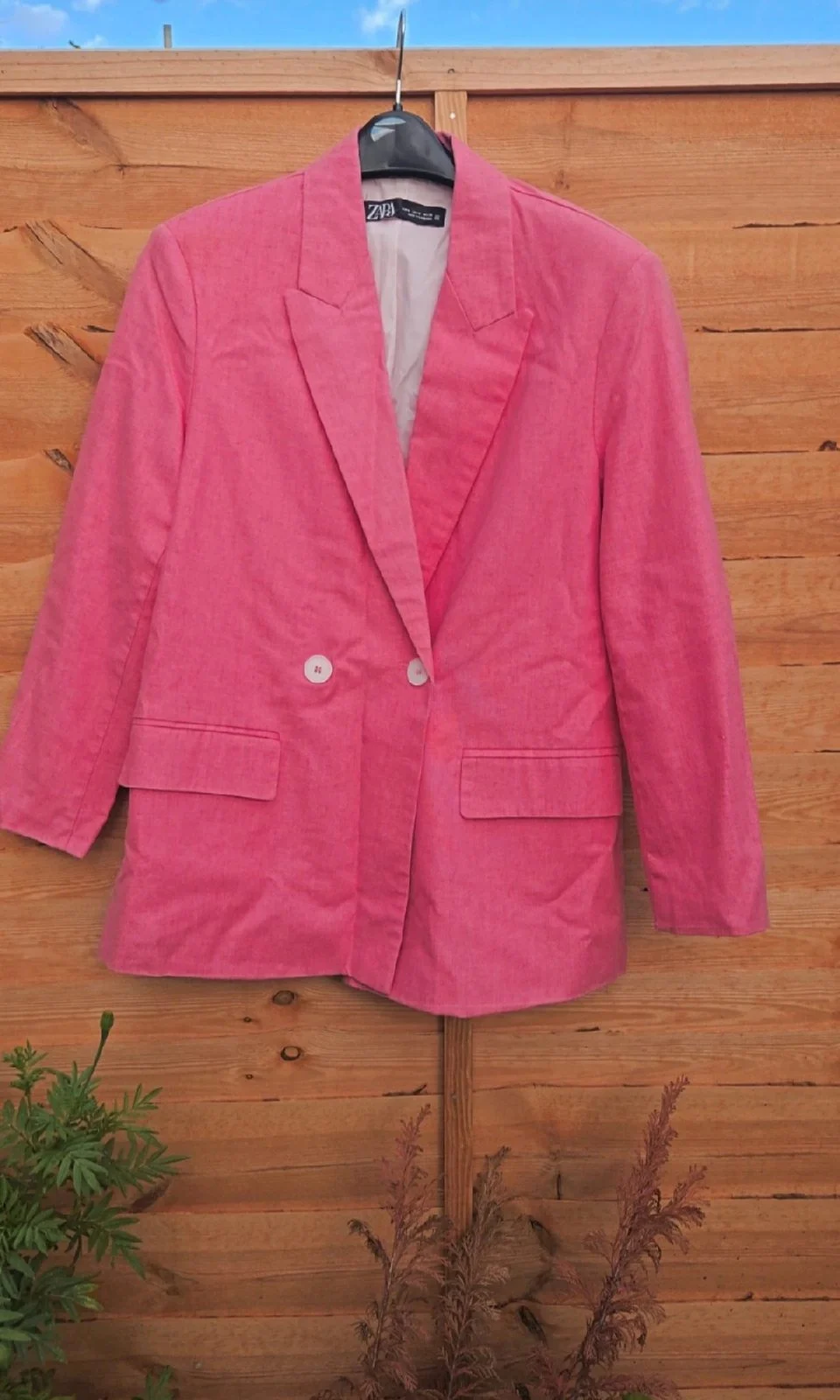 Zara Bright Pink Oversized Blazer – Size M (UK 10–12)