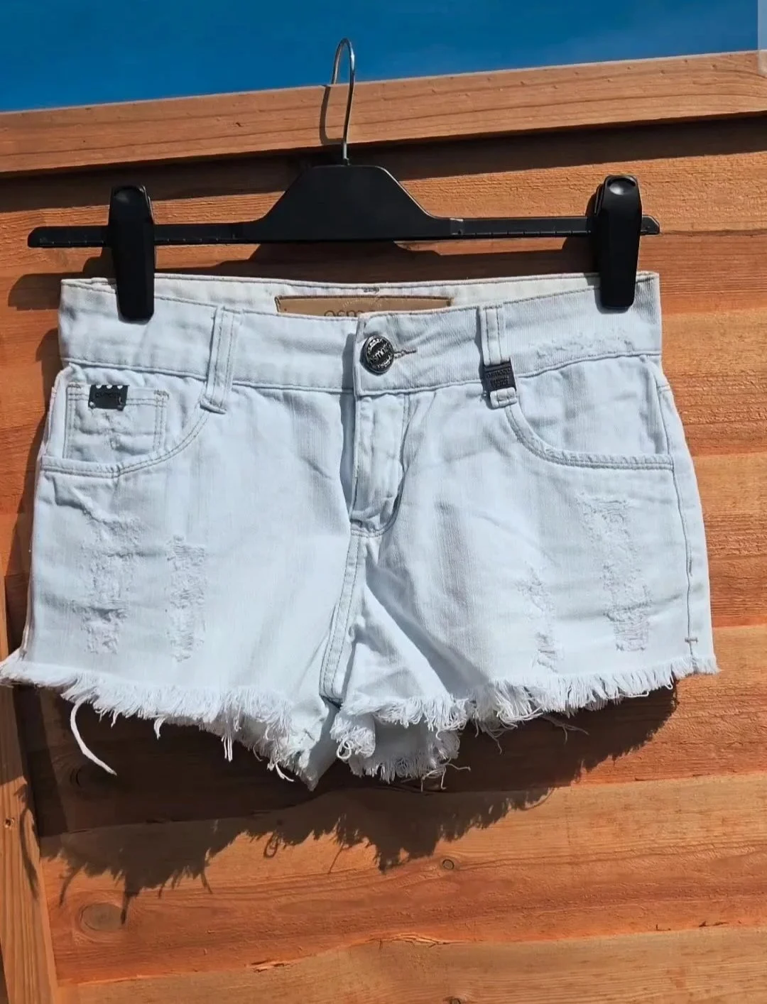 Osmoze Light Wash Distressed Denim Shorts – Size EU 36 (UK 8)