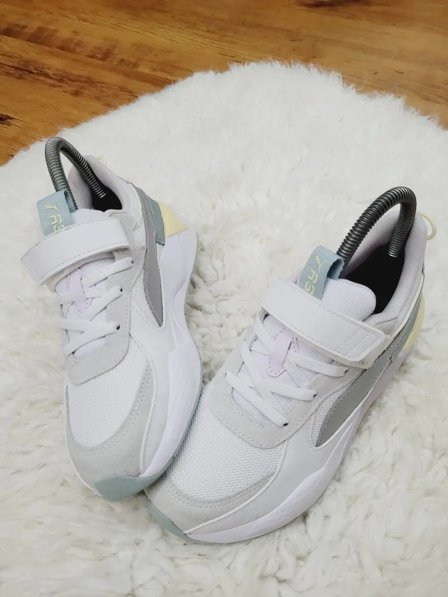 Puma RS-X Metallic AC White Silver Trainers Size 2.5