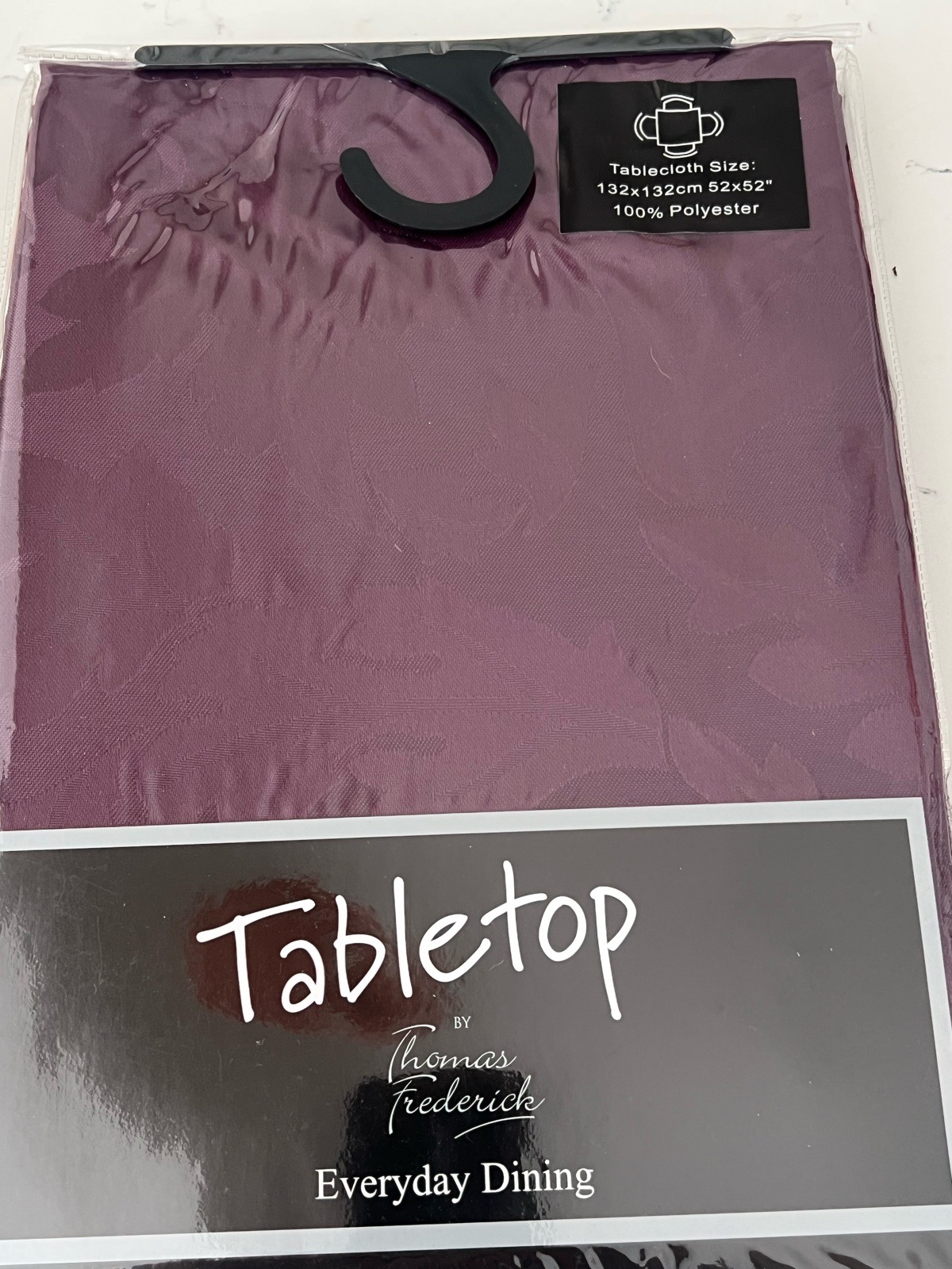 Tablecloth aubergine 52” x 52” Thomas Frederick
