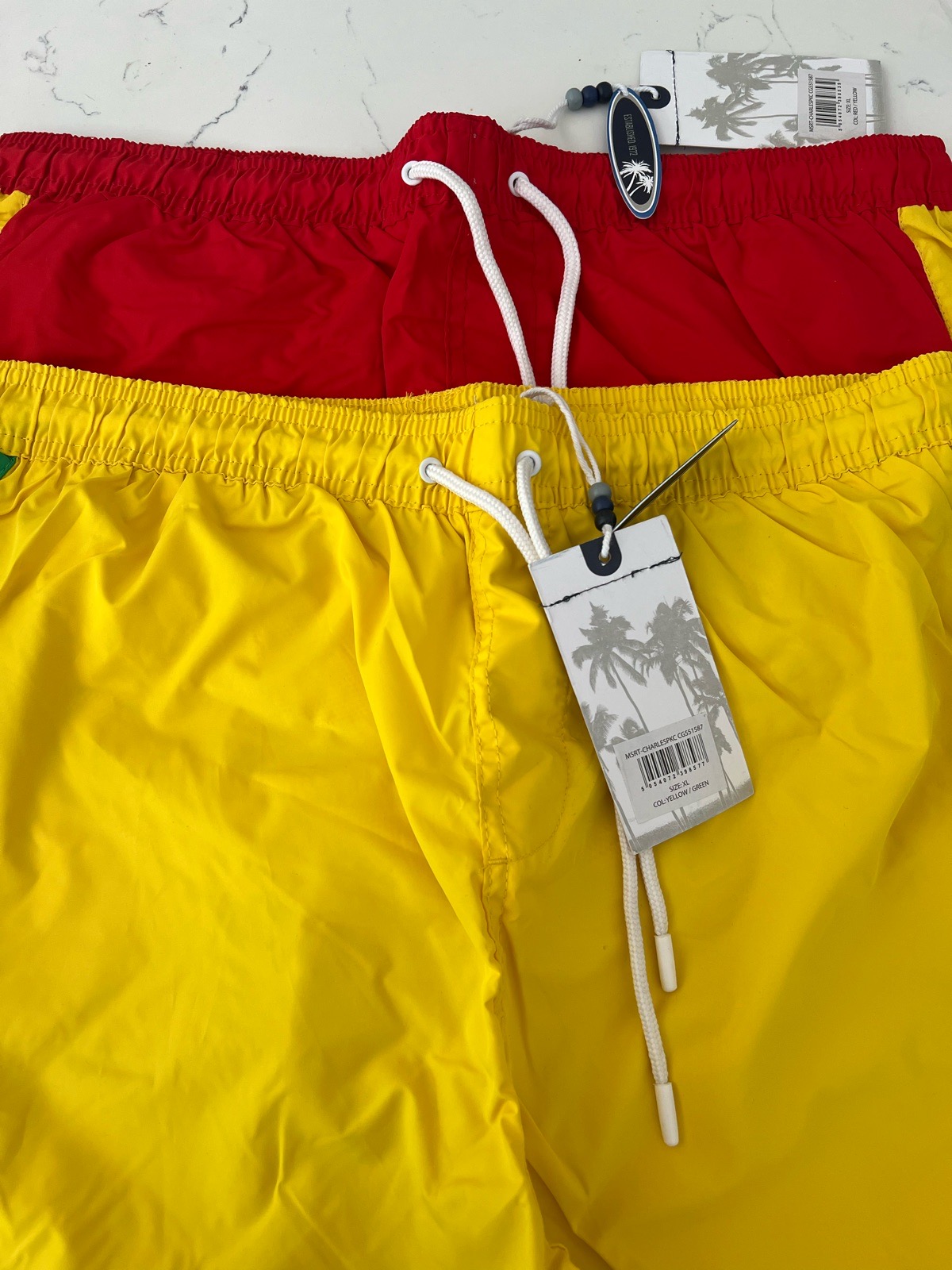 Brave soul swimming shorts red/yellow two pairs size medium