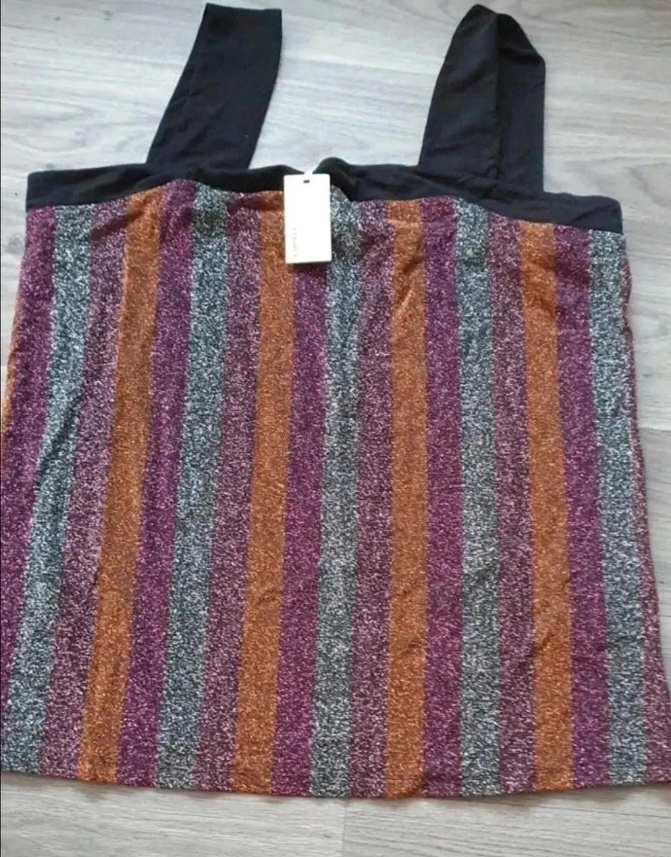​Capsule Multi-Colour Lurex Glitter Stripe Top - Brand New With Tags - Size UK 20