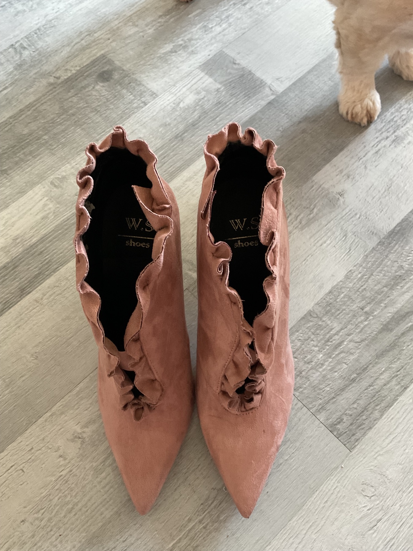 Dusky pink ankle boots
