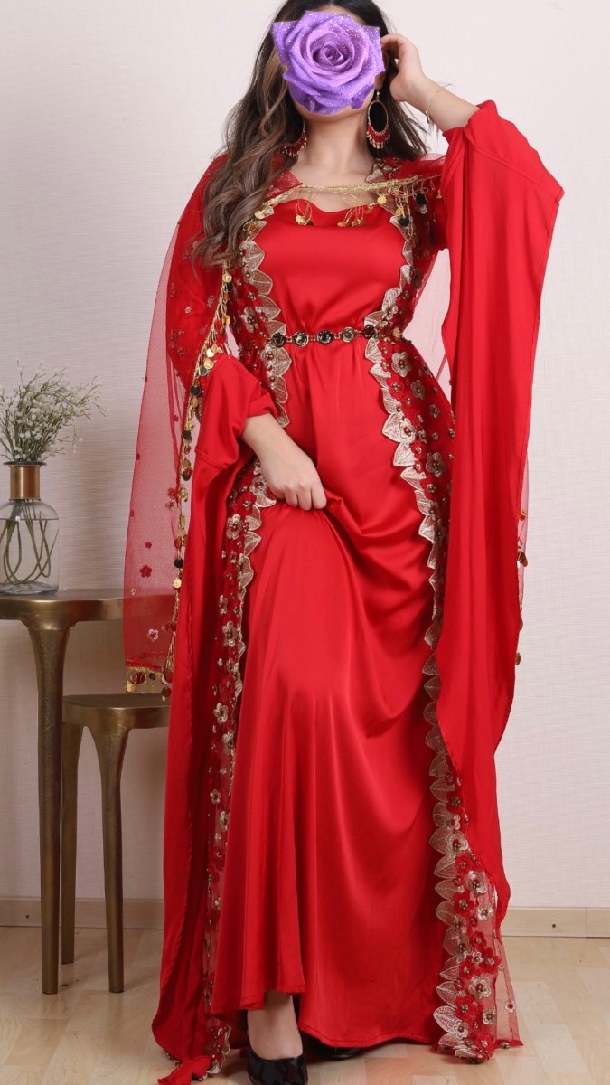 Red Kurdish Traditional Dress