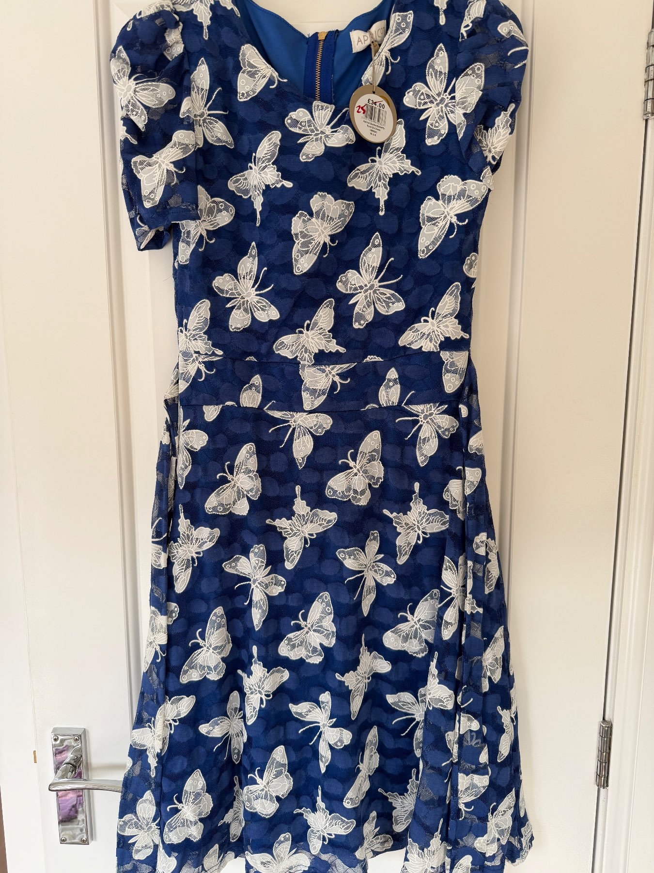 Apricot butterfly dress size 10New with tags