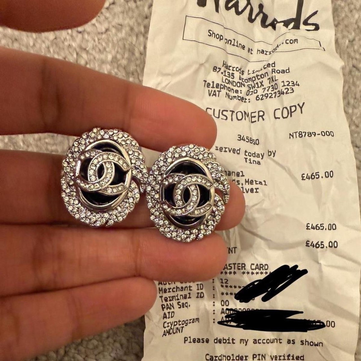 Luxury chanel Earrings without box