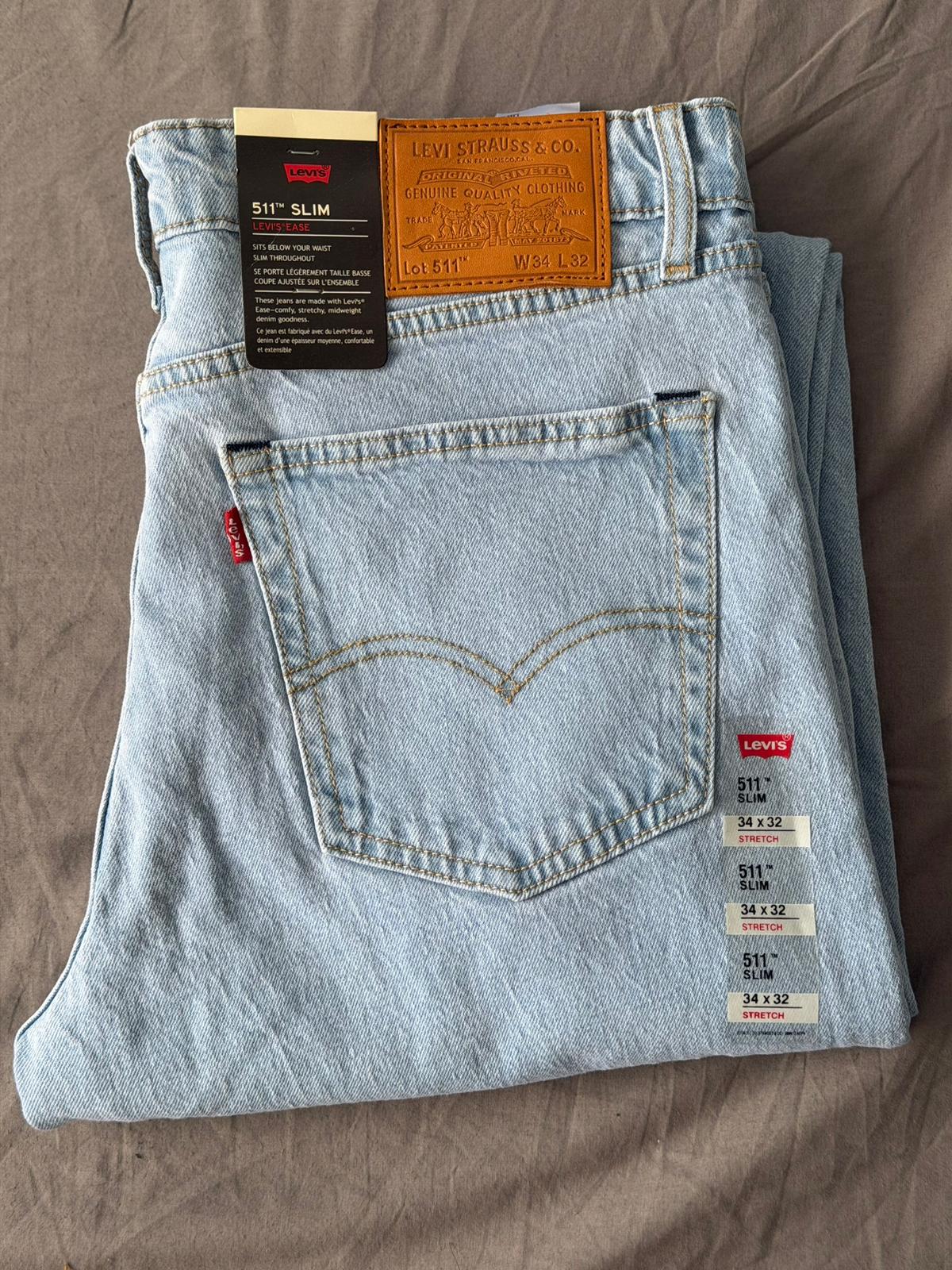 Orignal Levi's 511 Slim Fit Leg - Light Blue W34 L32