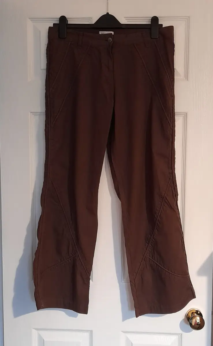 Freemans Today's Woman Chocolate Brown 100% Cotton Chinos, Size UK 12, inside leg 29"