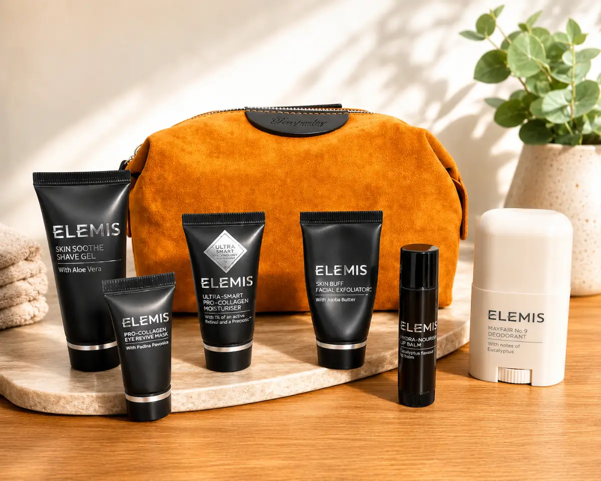 Elemis Dark Mustard Zipped Cosmetic Bag Inc Mini Travel Pro Collagen Face care Etc