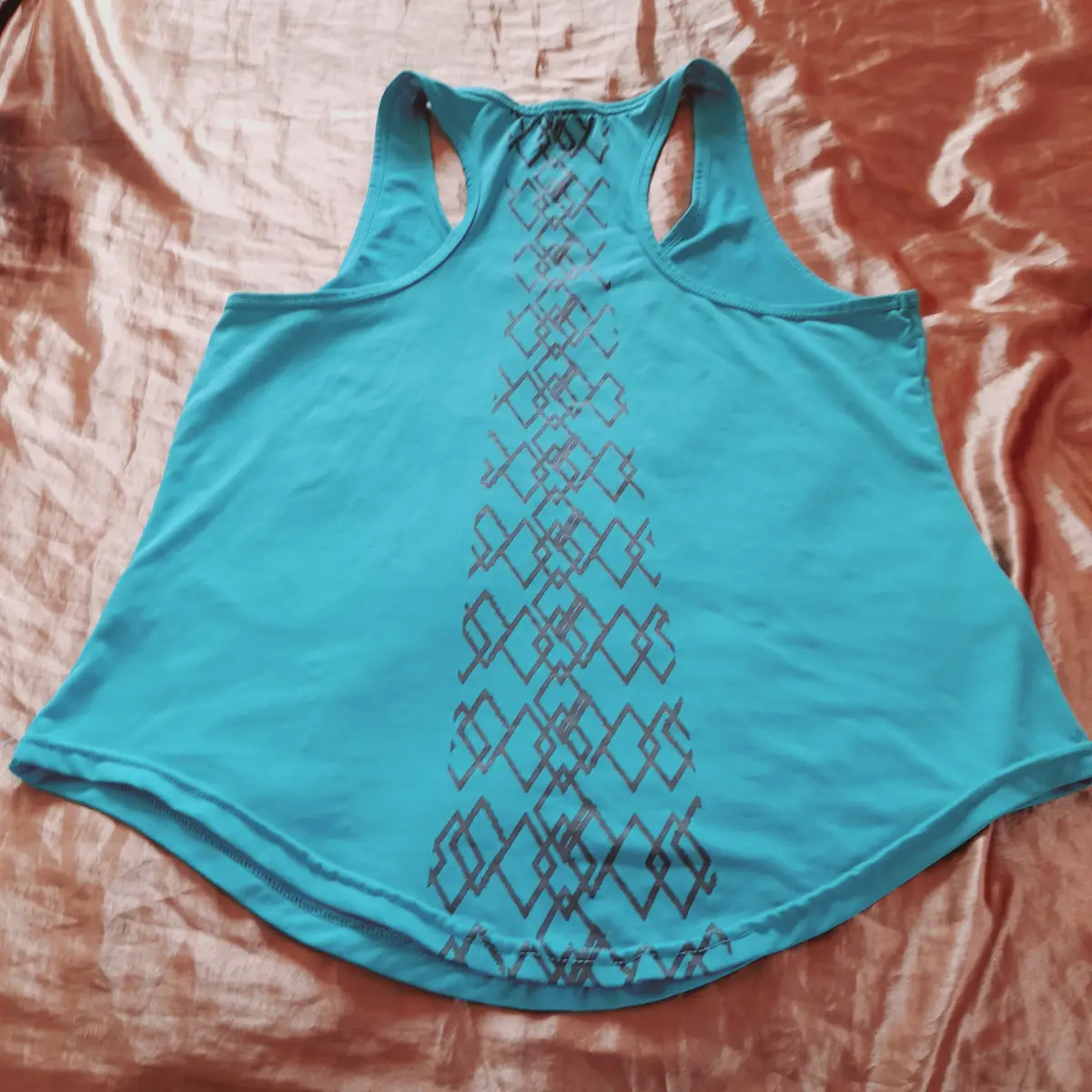 Atmosphere turquoise racer-back sport top, Size UK 12, length 24" VGC
