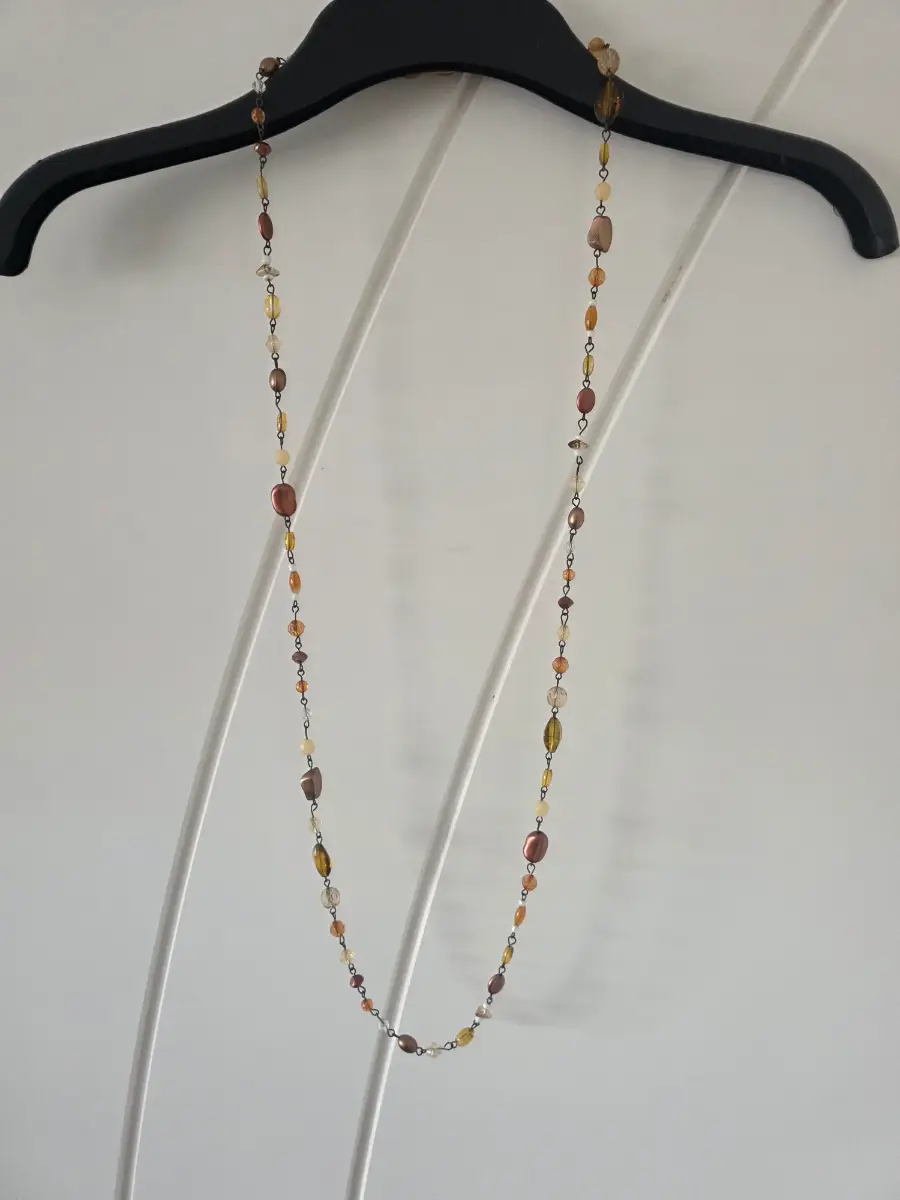 Necklace, Amber's, creams browns