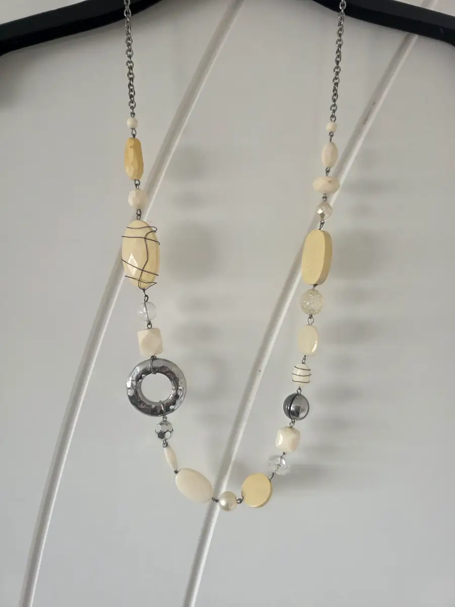 Silver and Cream Necklace