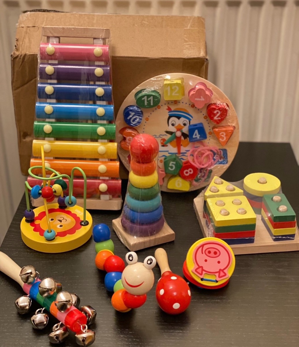 9-in-1 bundle of Wooden educational and intellectual toys for kids or toddlers