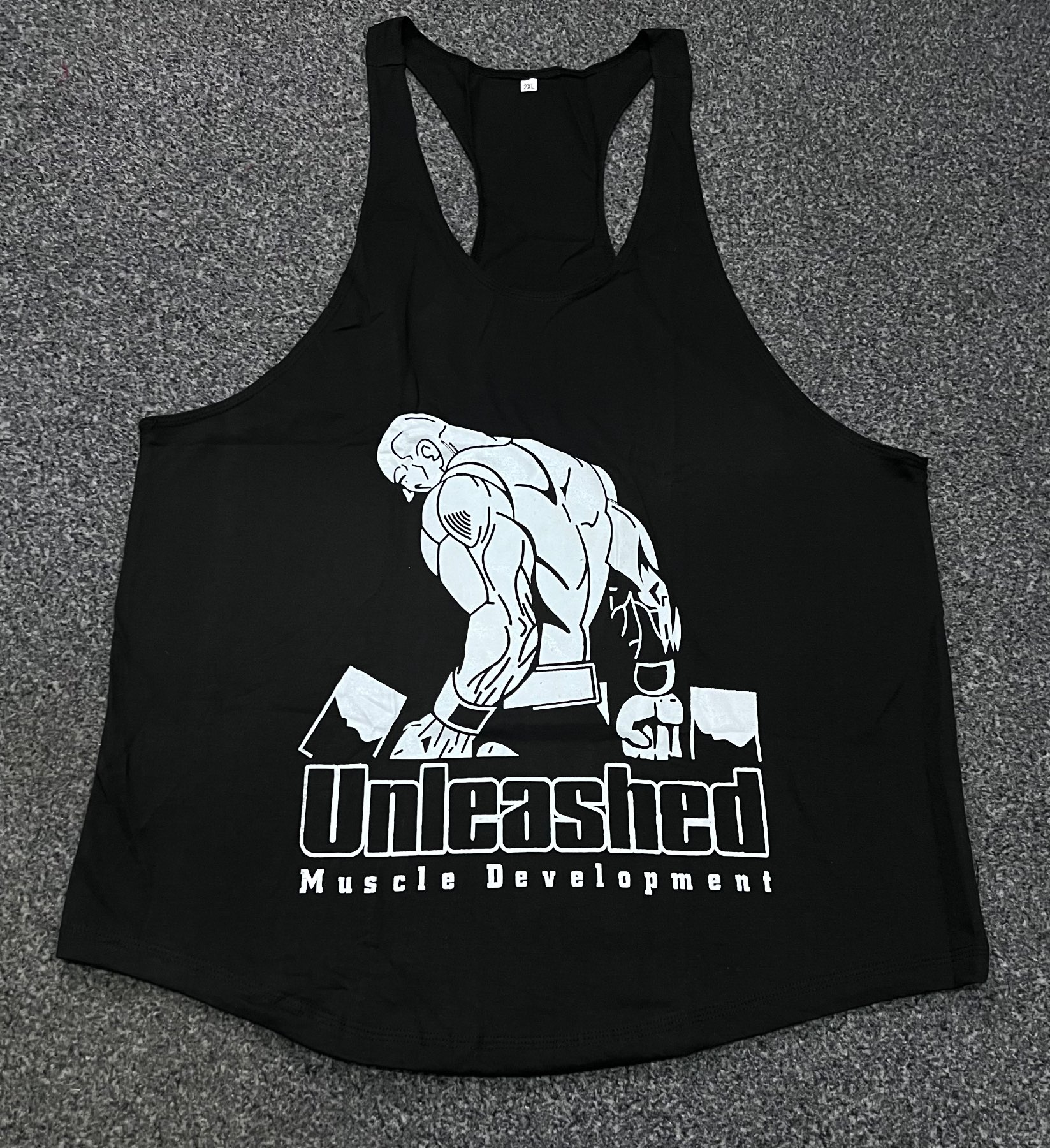 90’s Vintage Workout Stringer Tank Top Vest (Black)