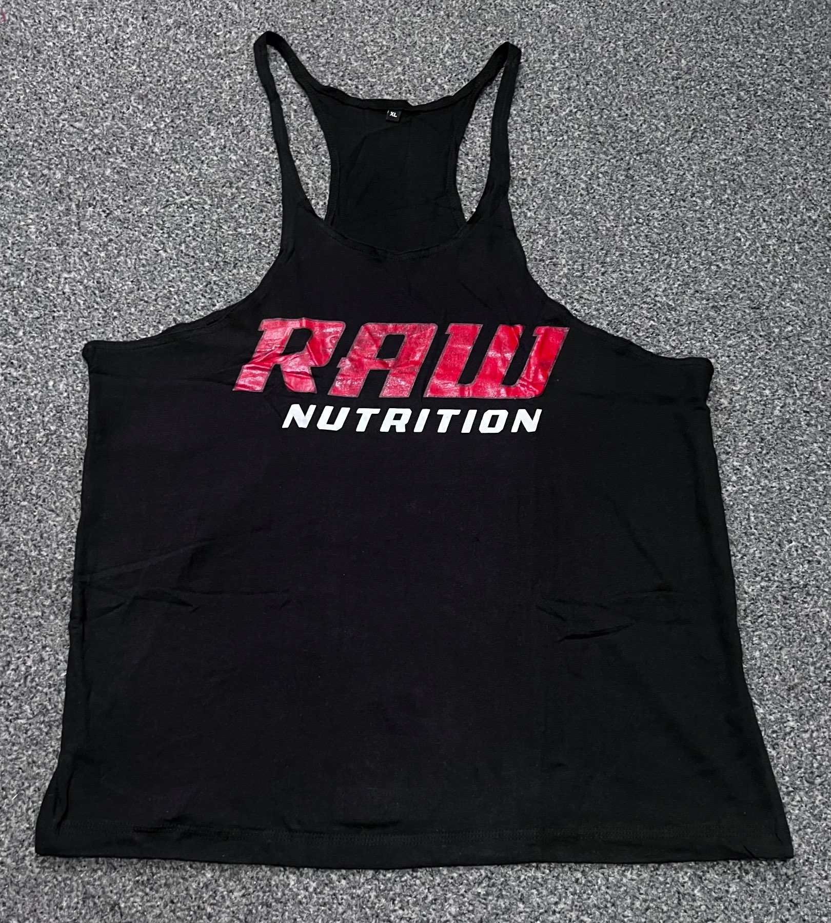Vintage Style Gym Wear Stringer Tank Top Vest (Black)