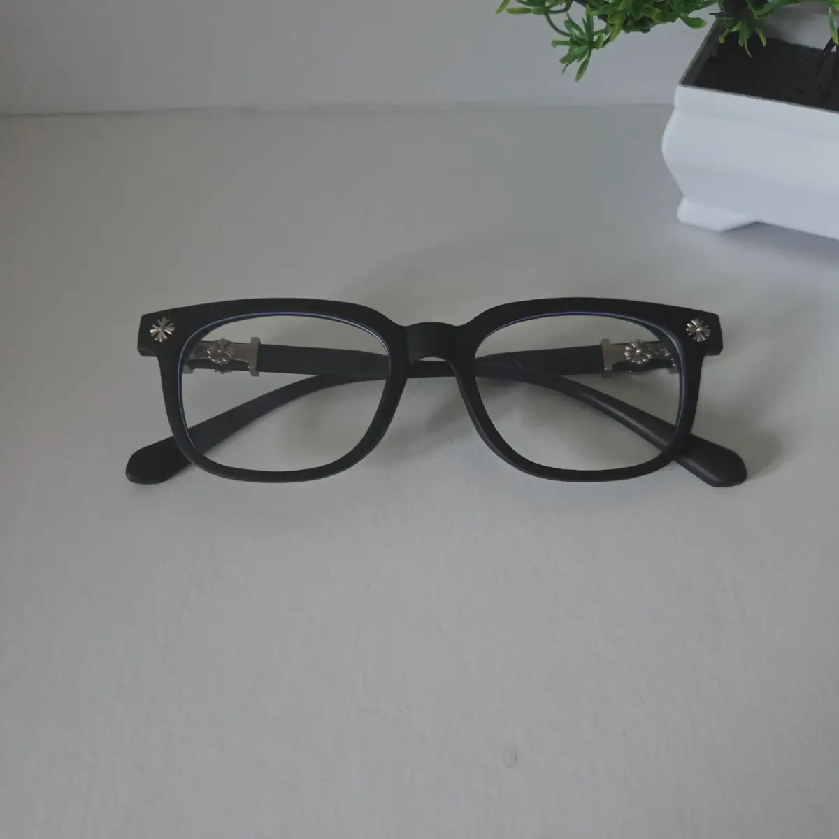 Eyeglasses: Chrome Hearts Black Optical Frames 👓