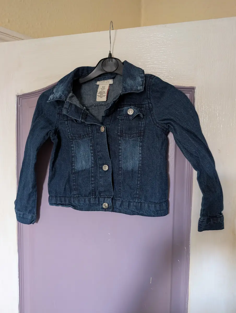 Rachel Zoe girls dark wash denim jacket size 4-5 years