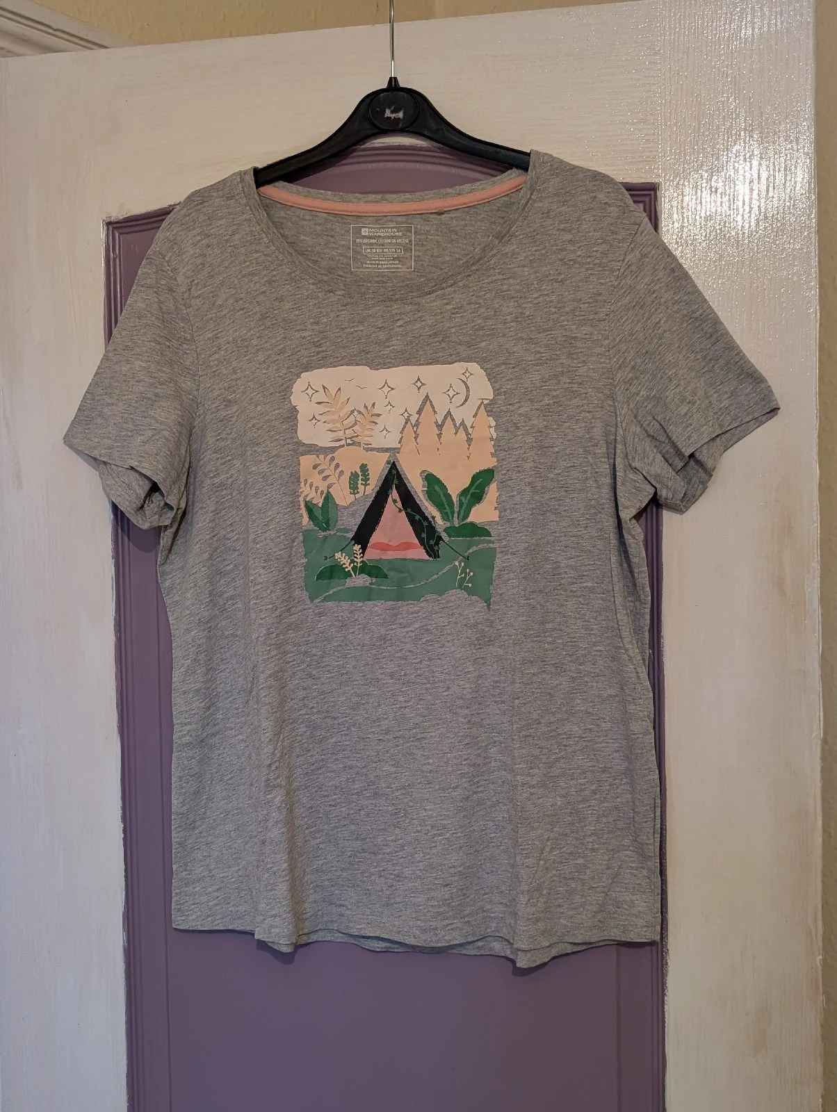 Mountain Warehouse Camping Graphic T-Shirt Grey Size 18 / EU 46