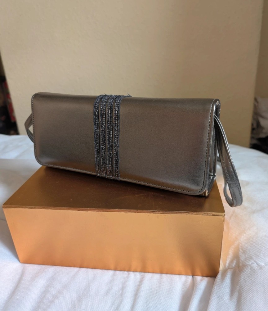 Womens silver shoulder bag