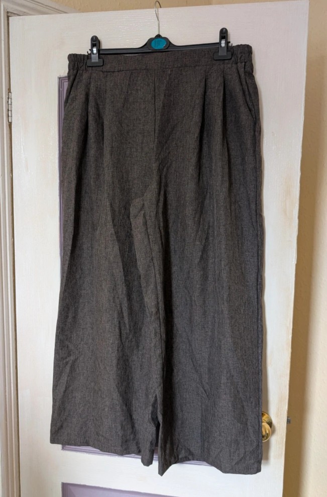 Shein curve grey wide leg trousers size 2XL
