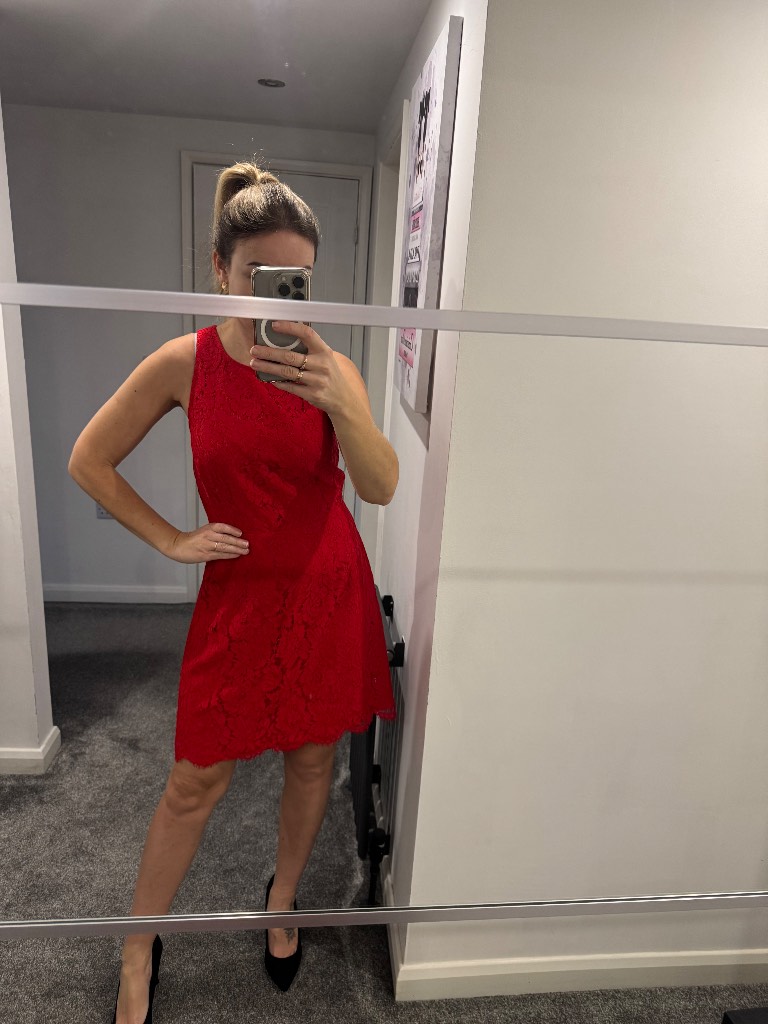 Marks&Spencer red lace short dress size 10