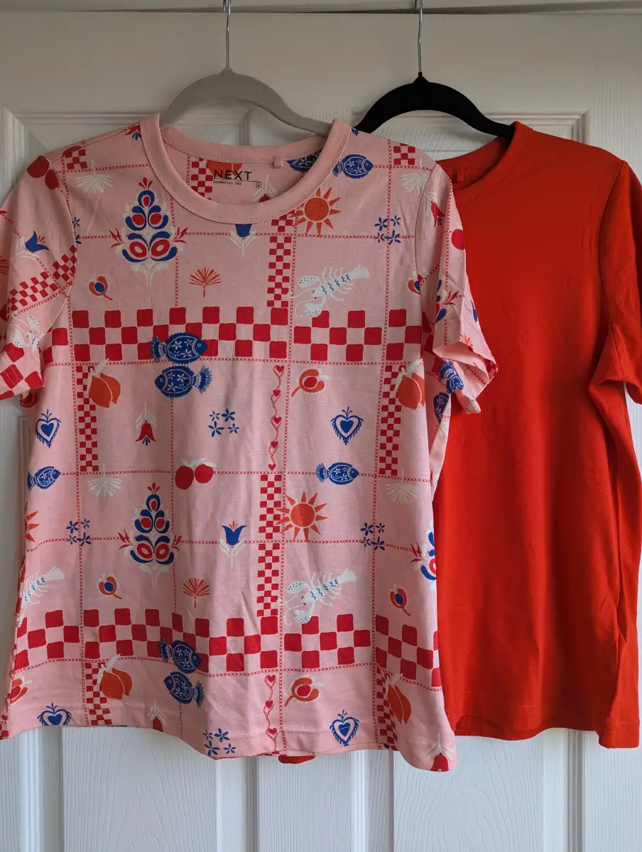 Next ladies crew cotton summer t shirts size M fish lobster best fit 12-14