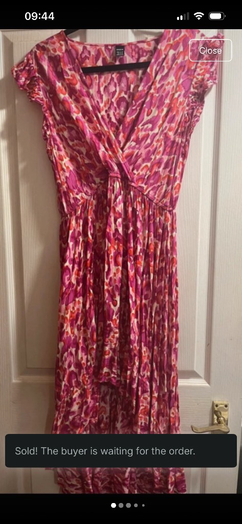 Gorgeous pink leopard print asymetric hem dress size XL