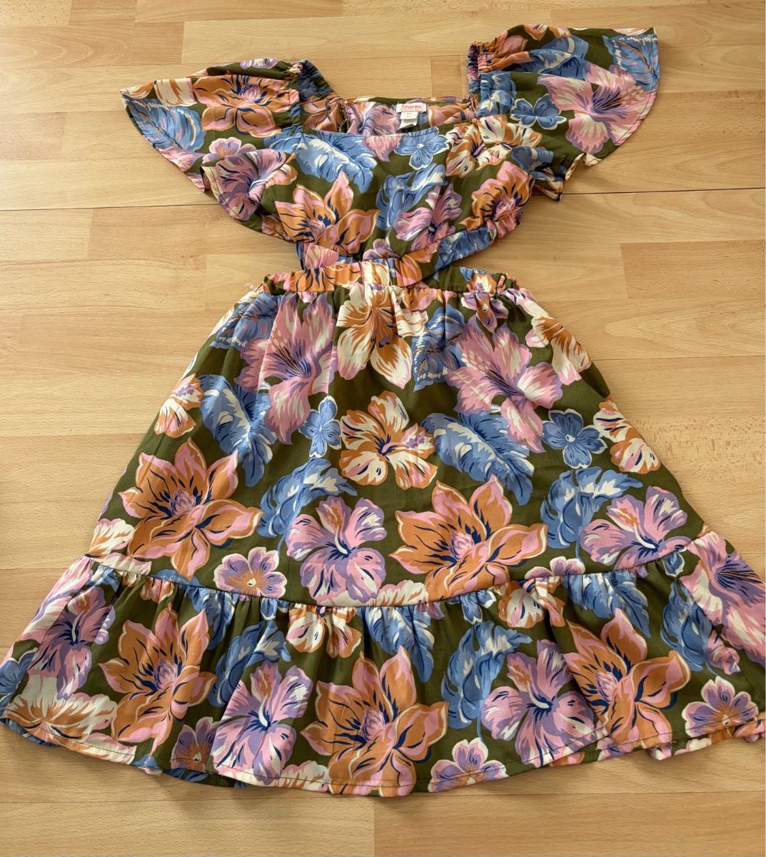 Storm by Monsoon Girls Floral Short Sleeve Cut Out Dress Age 9-10 Years Excellent Condition