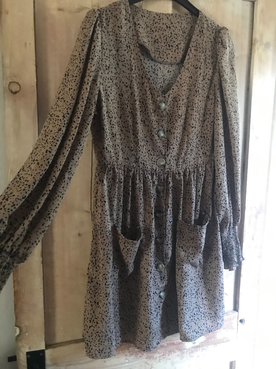 Shein animal print smock tunic top with pockets size 12 Medium - VGC