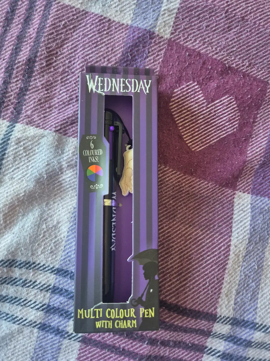 wednesday multi colour pen with Thing Charm ( Brand new )