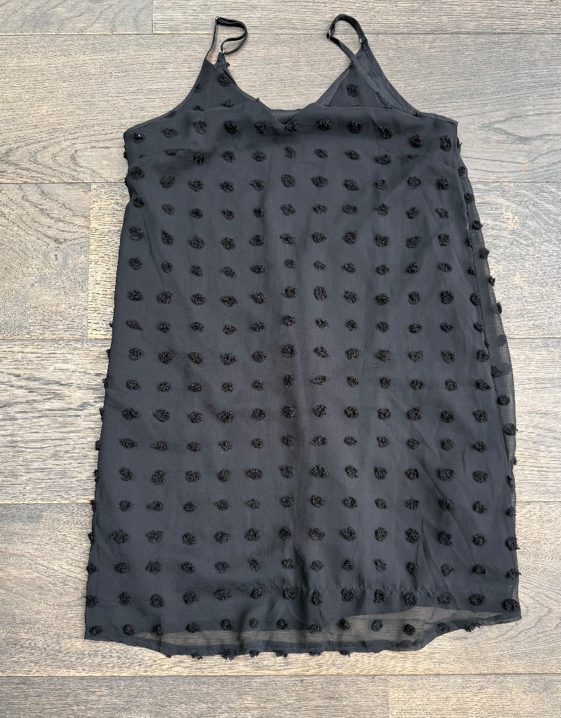 SHEIN Black Swiss Dot Cami Top BNWT Size M | Boho Festival Floaty Layered Vest