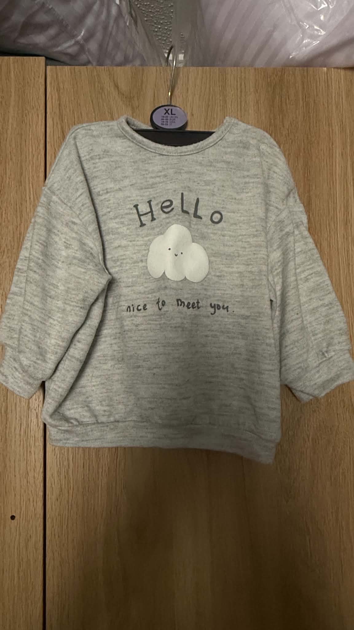 Adorable Grey Hello Nice To Meet You Cloud Jumper