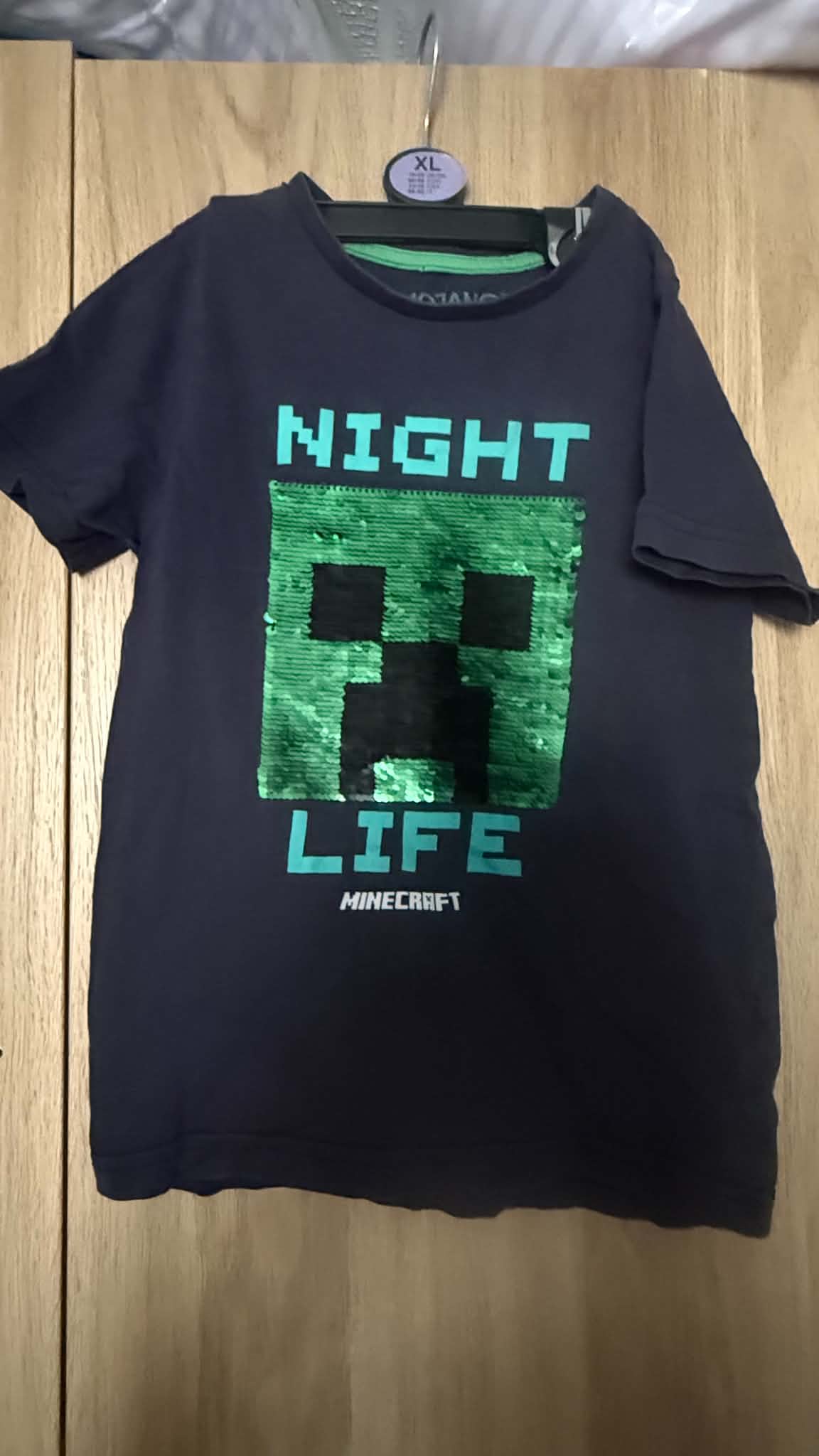 Awesome Minecraft Night Life Sequin Creeper T-Shirt
