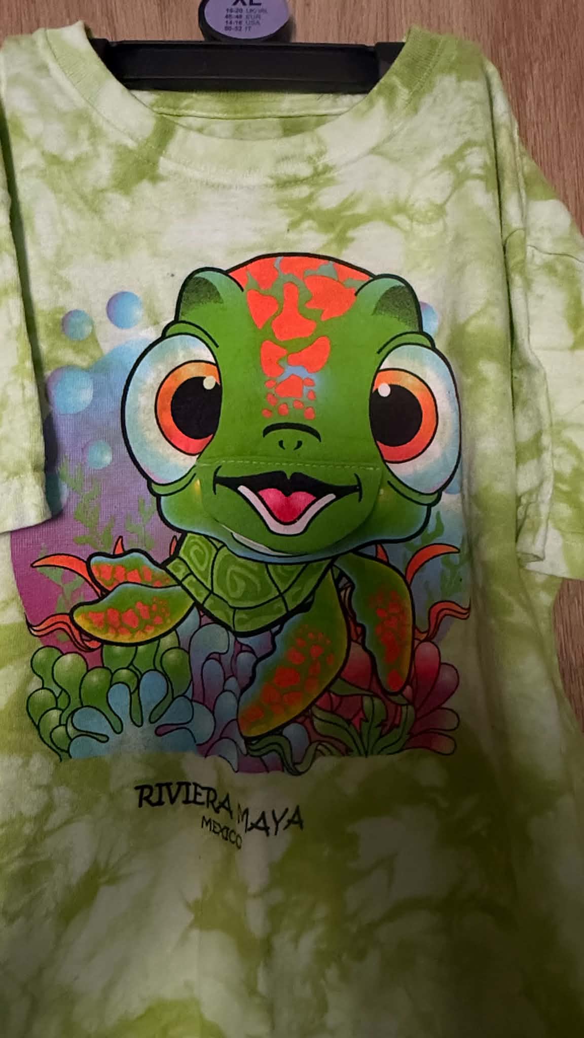 Vibrant Green Tie-Dye Riviera Maya Sea Turtle T-Shirt