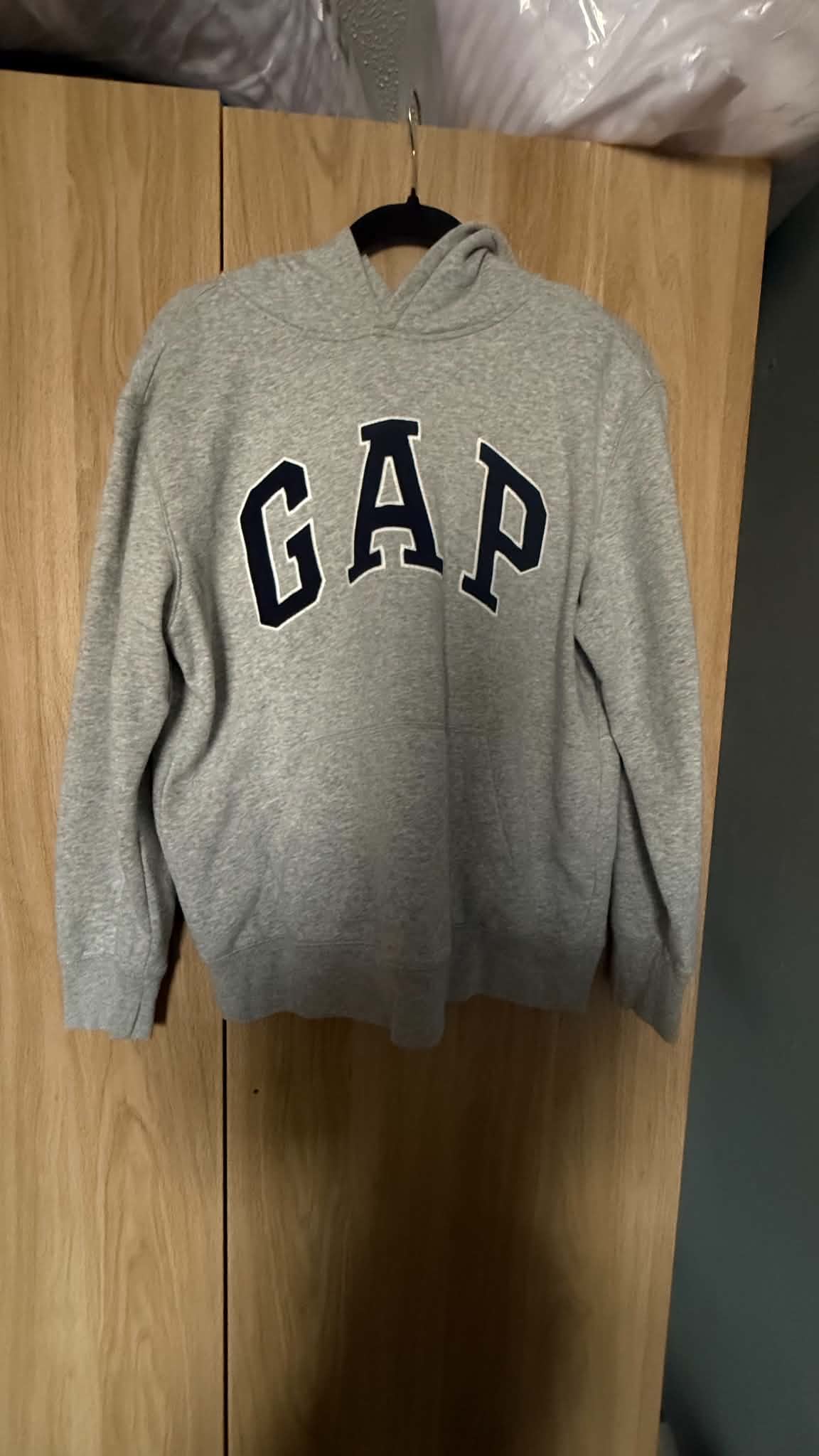 GAP Classic Grey Arch Logo Pullover Hoodie