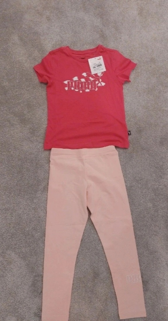 Puma girls size 5-6 years 2 piece leggings and top set. Brand new with tag.