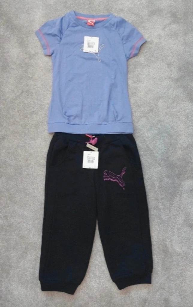 Puma girls size 9-10 years (26/28) 3/4 trouser and top set. Brand new with tag