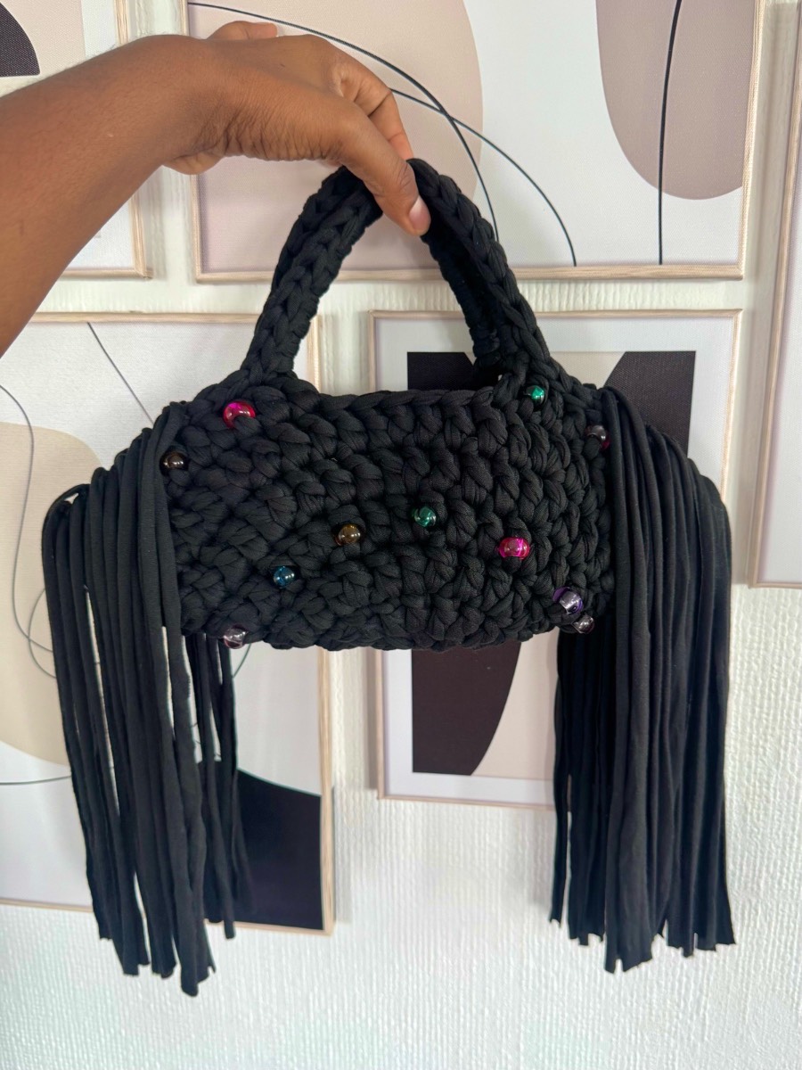 Handmade crotchet summer  fringe bag