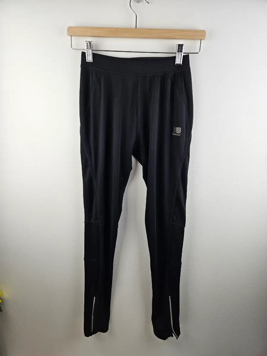 Karrimor Black Run Tights Leggings ankle zips Size 10 Gym Running Sports