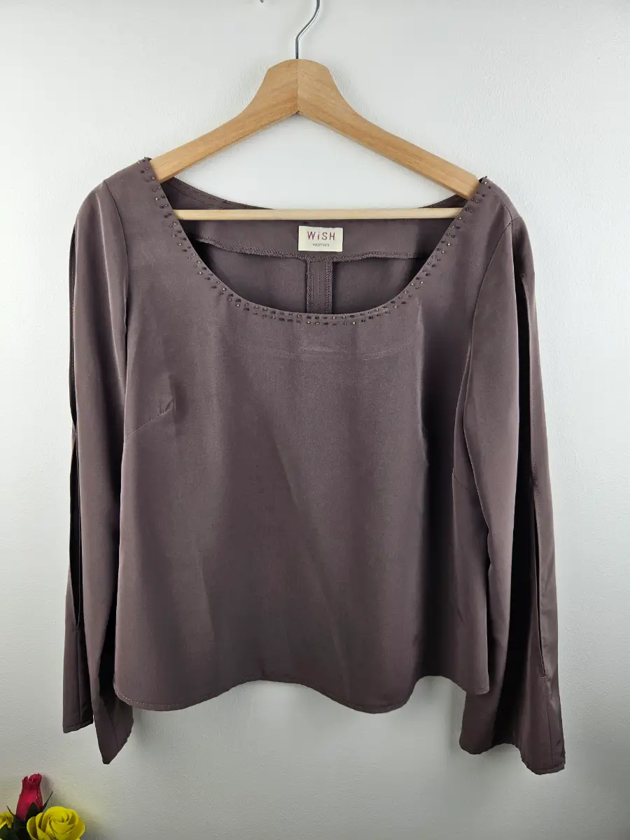 Wish Taupe Brown Top And Skirt Smart Set Size Large  sku H